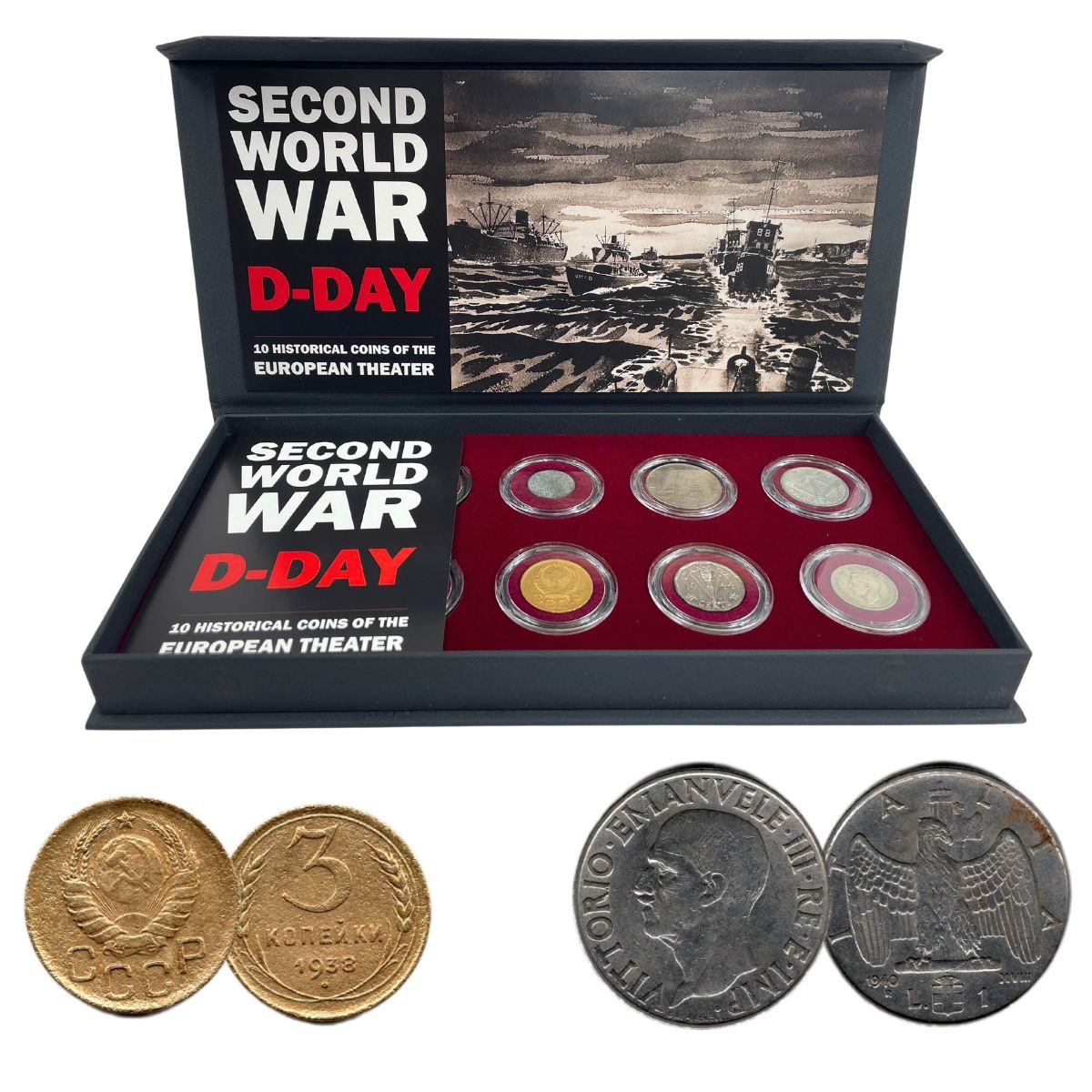 Second World War: D-Day.10 Historical Coins from the European Theater