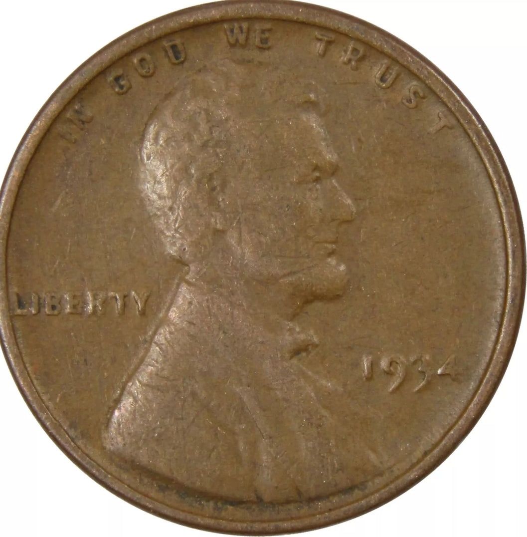 1934 Lincoln Wheat Cent – G/VG