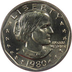 1980-D Susan B. Anthony Dollar – Uncirculated obverse representative stock photograph