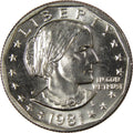 1981-D Susan B. Anthony Dollar – Uncirculated obverse representative stock photograph