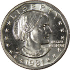 1981-D Susan B. Anthony Dollar – Uncirculated obverse representative stock photograph