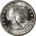 1981-S Susan B. Anthony Dollar – Uncirculated obverse representative stock photograph