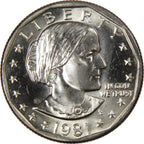 1981-S Susan B. Anthony Dollar – Uncirculated obverse representative stock photograph