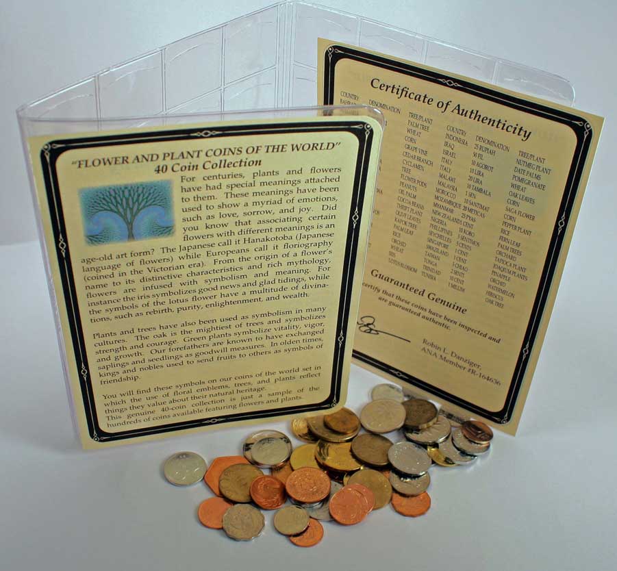 Flowers And Plant Coins: A Set of 40 From around the World - image 2
