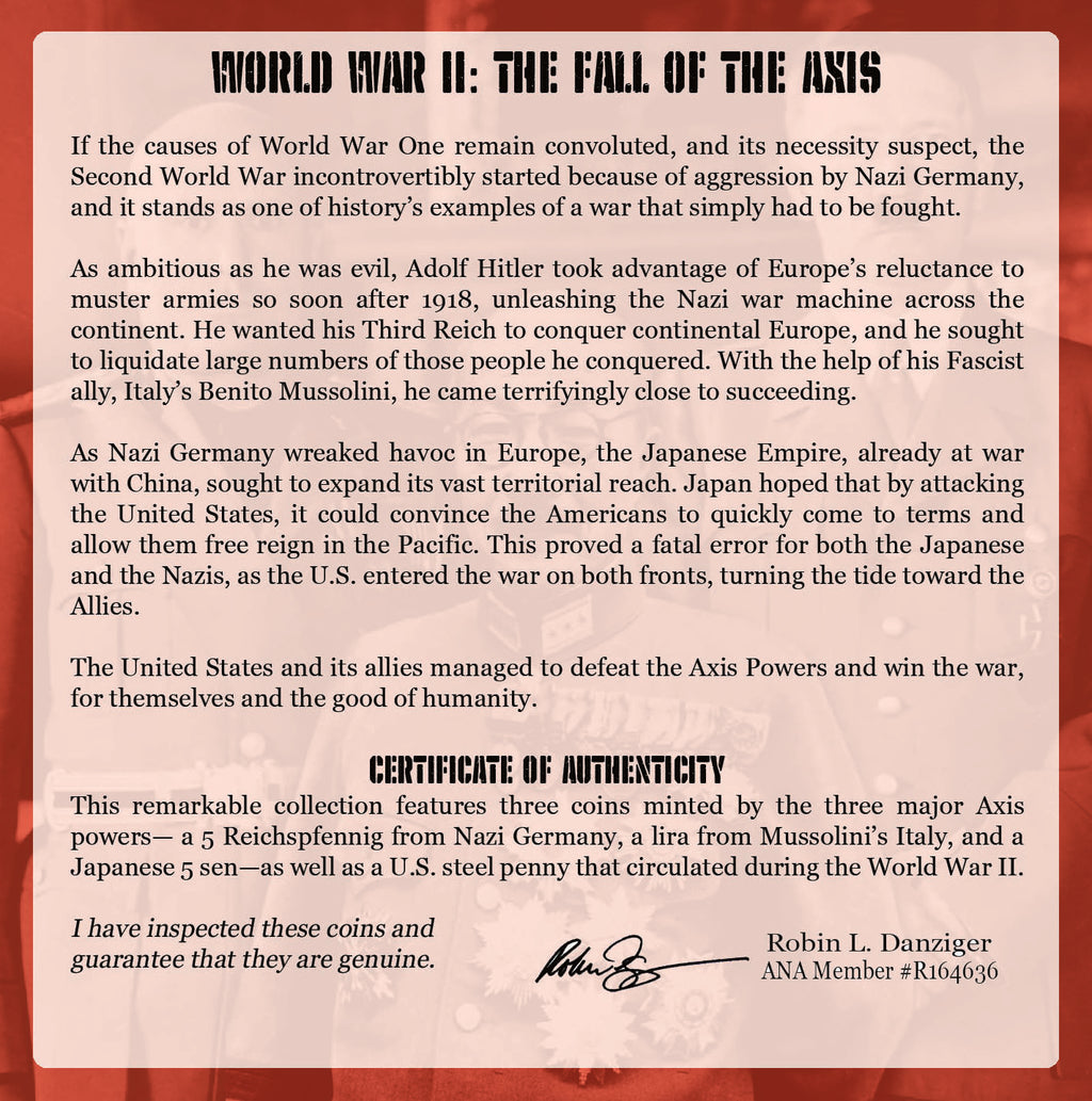 World War II: The Axis Powers Four Coin Collection in (Mini Album)(C) - image 7