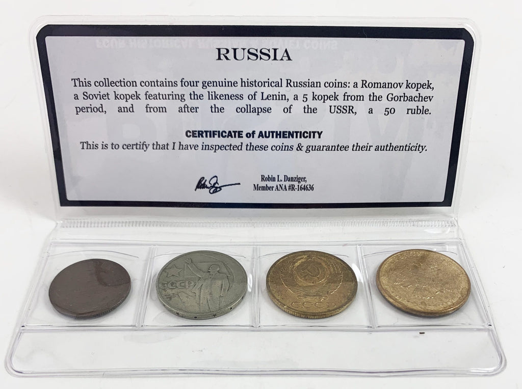 Russia: Four Historical Russian and Soviet Coins (mini) - image 3