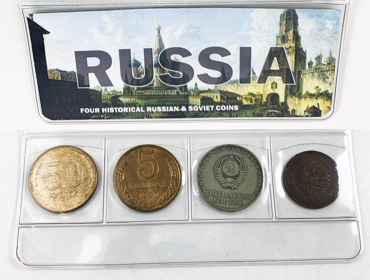 Russia: Four Historical Russian and Soviet Coins (mini) - image 2