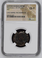 Theodosius I (AD 379–395) Eastern Roman Empire AE2 NGC Ch F