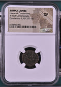 NGC 6158960-005 front: Constantius II AD 337-361 Roman Empire BI half-centenionalis, graded XF
