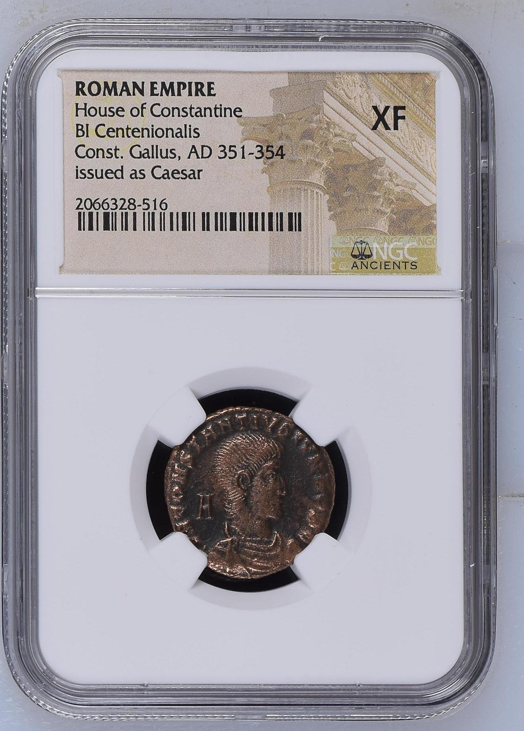 Constantius Gallus (AD 351–354) Roman Empire BI Centenionalis NGC XF
