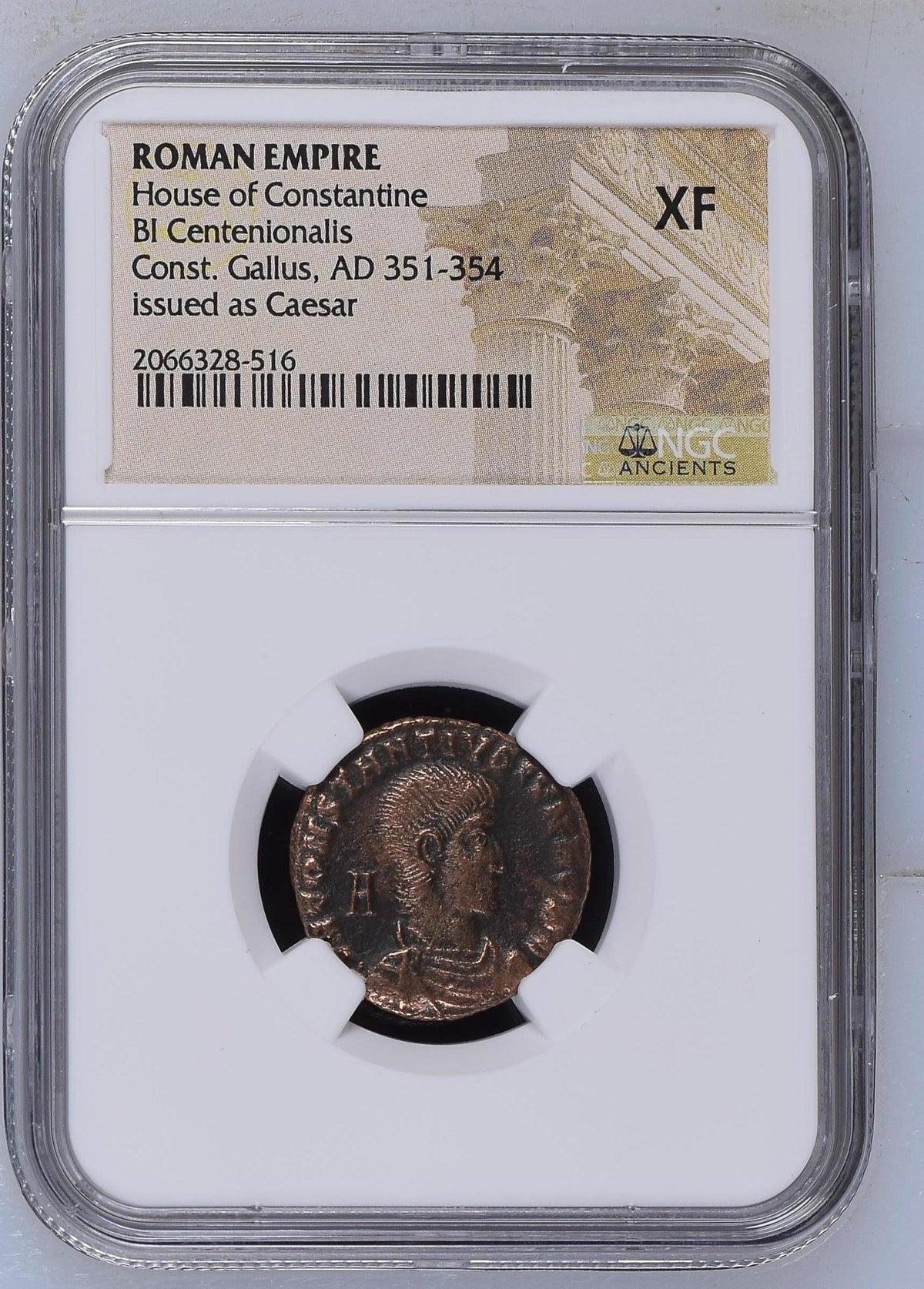 Constantius Gallus (AD 351–354) Roman Empire BI Centenionalis NGC XF