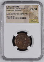 Maximinus II (AD 310–313) Roman Empire BI Reduced Nummus NGC Ch VF