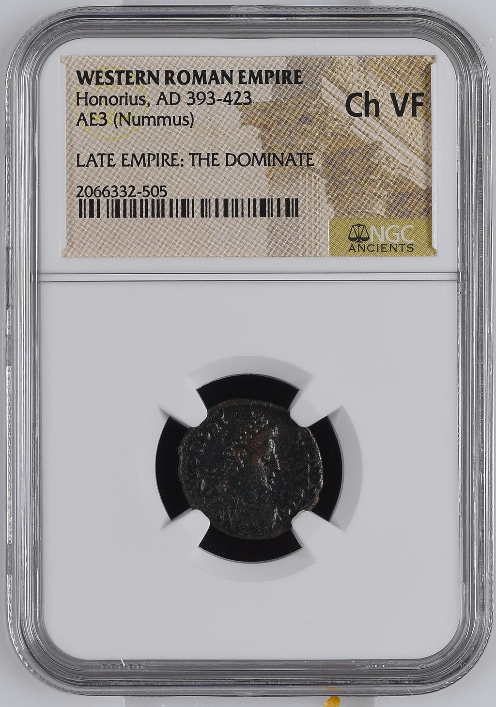 Honorius (AD 393–423) Roman Empire AE3 Nummus NGC Ch VF