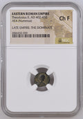 Theodosius II (AD 402–450) Eastern Roman Empire AE4 Nummus NGC Ch F