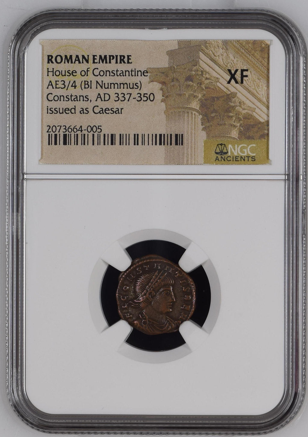 Constans (AD 337–350) Roman Empire AE Coin NGC XF