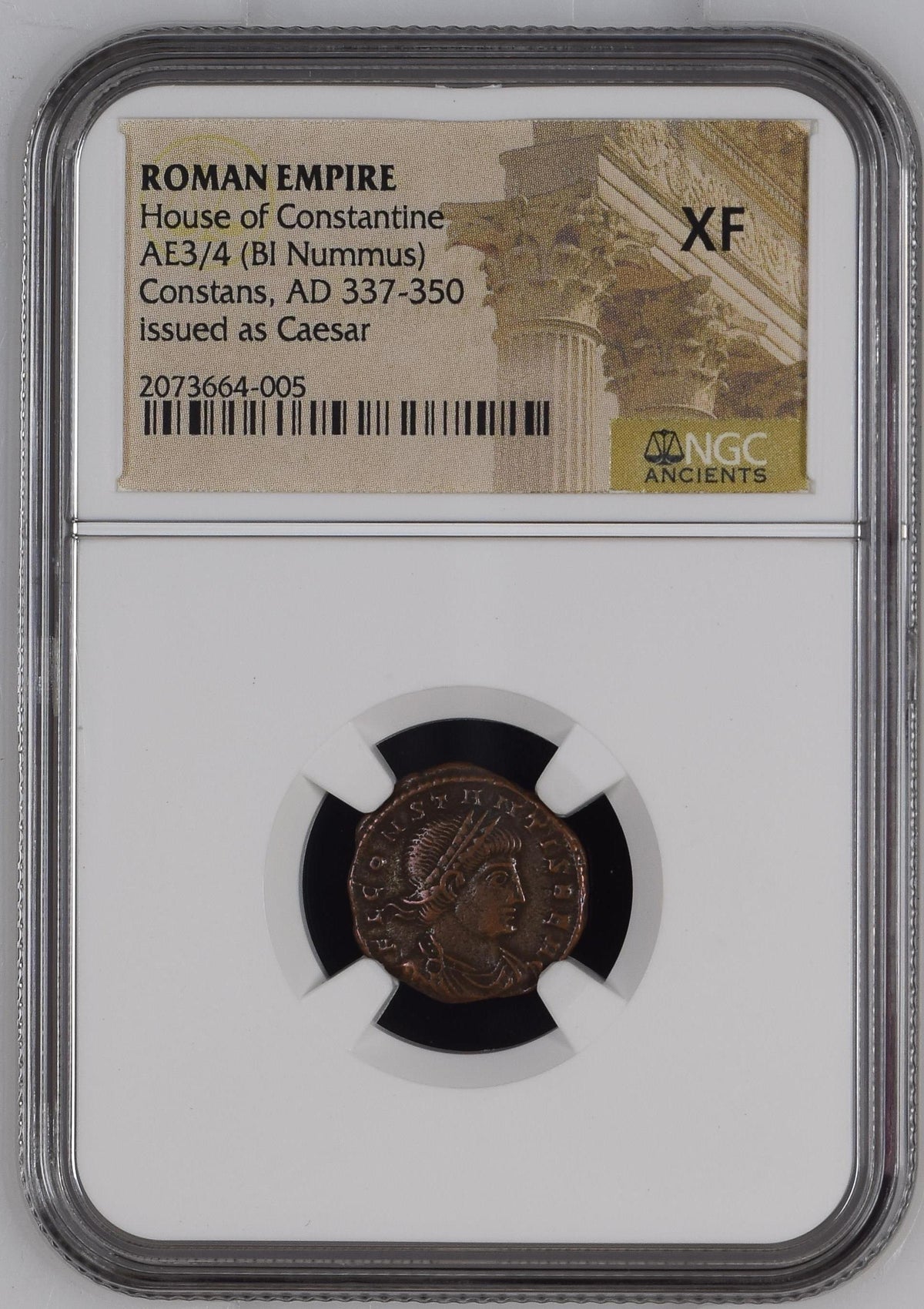 Constans (AD 337–350) Roman Empire AE Coin NGC XF