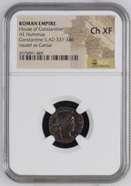 Constantine II (AD 337–340) Roman Empire AE Nummus NGC Ch XF