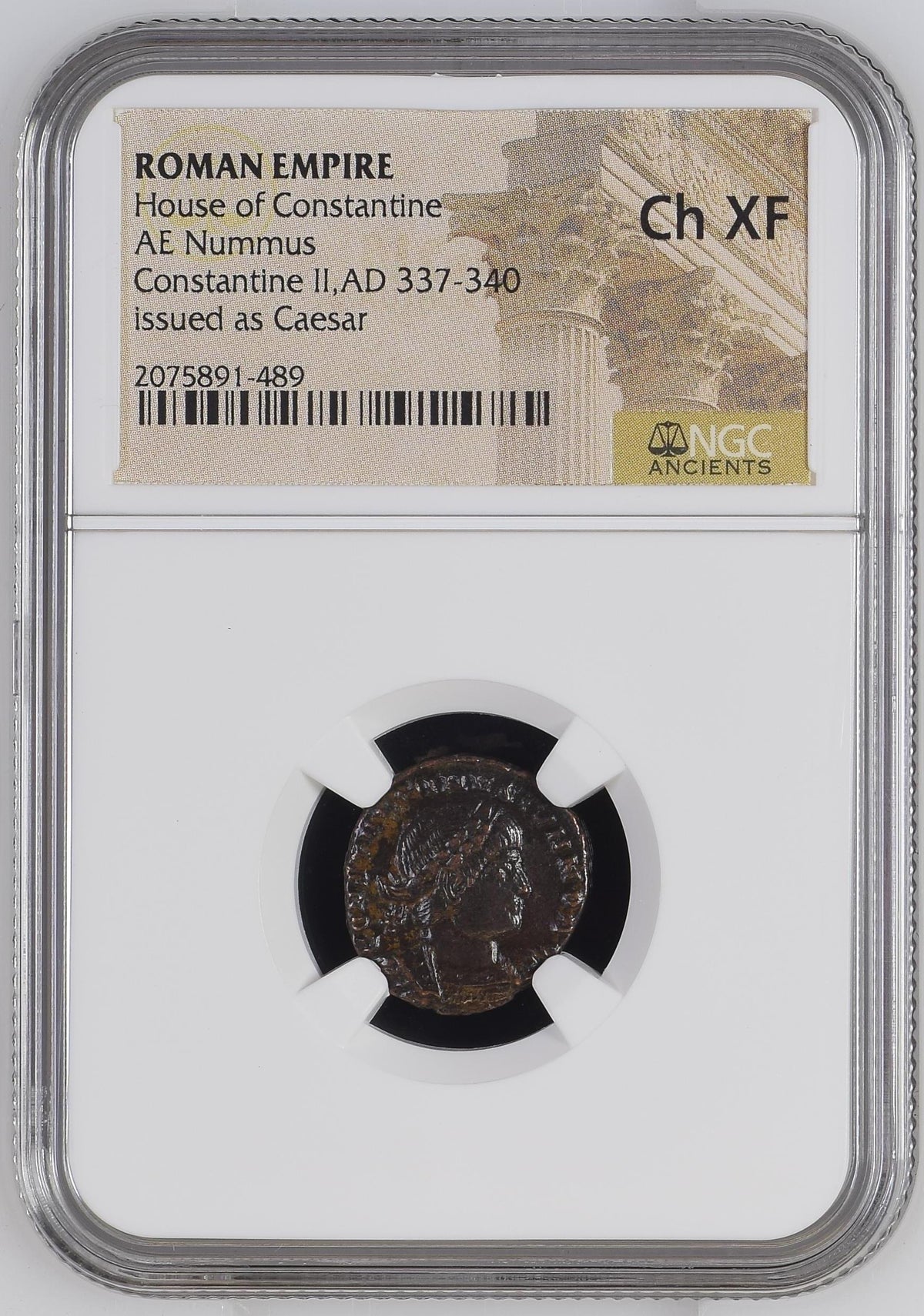 Constantine II (AD 337–340) Roman Empire AE Nummus NGC Ch XF