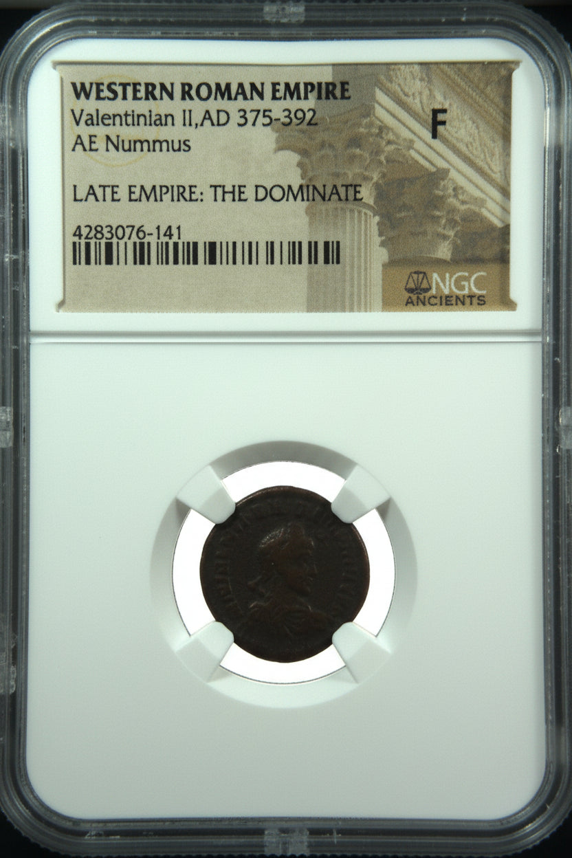 Valentinian II (AD 375–392) Roman Empire AE4 Nummus NGC F