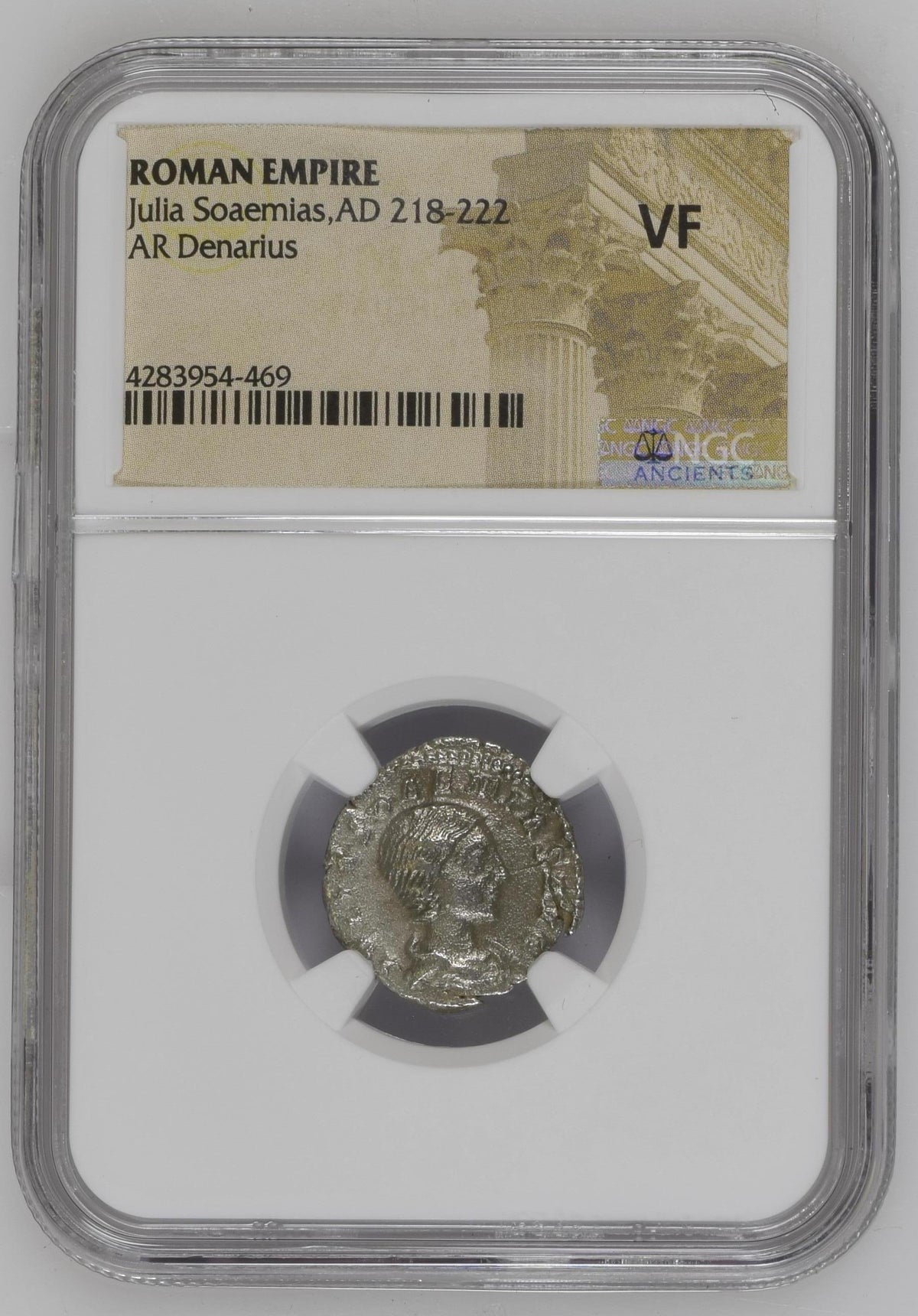 Julia Soaemias (AD 218–222) Roman Empire AR Denarius NGC VF
