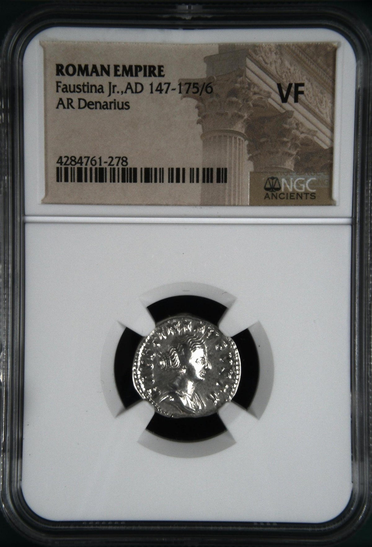 Faustina Jr. (AD 147–175/6) Roman Empire AR Denarius NGC VF