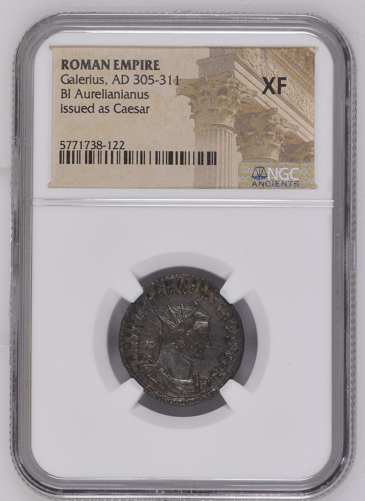 Galerius (AD 305–311) Roman Empire BI Aurelianianus NGC XF