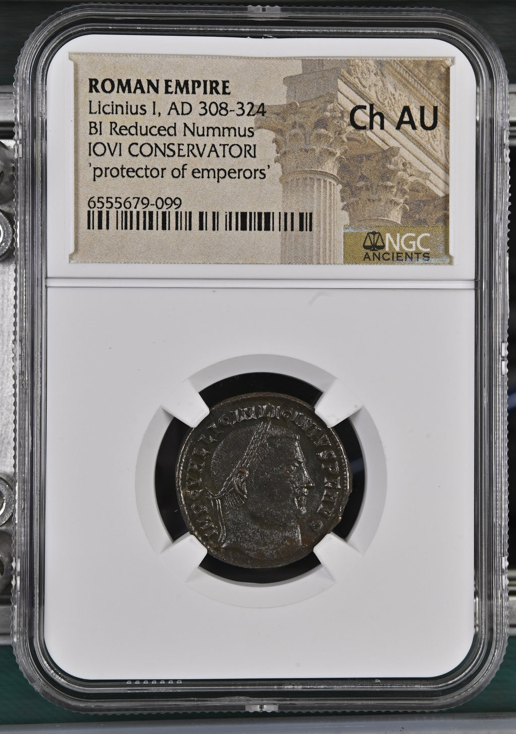 Licinius I (AD 308–324) Roman Empire BI Reduced Nummus NGC Ch AU