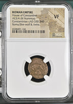 Urbs Roma (AD 330–346) Roman Empire AE3/AE4 Nummus NGC VF