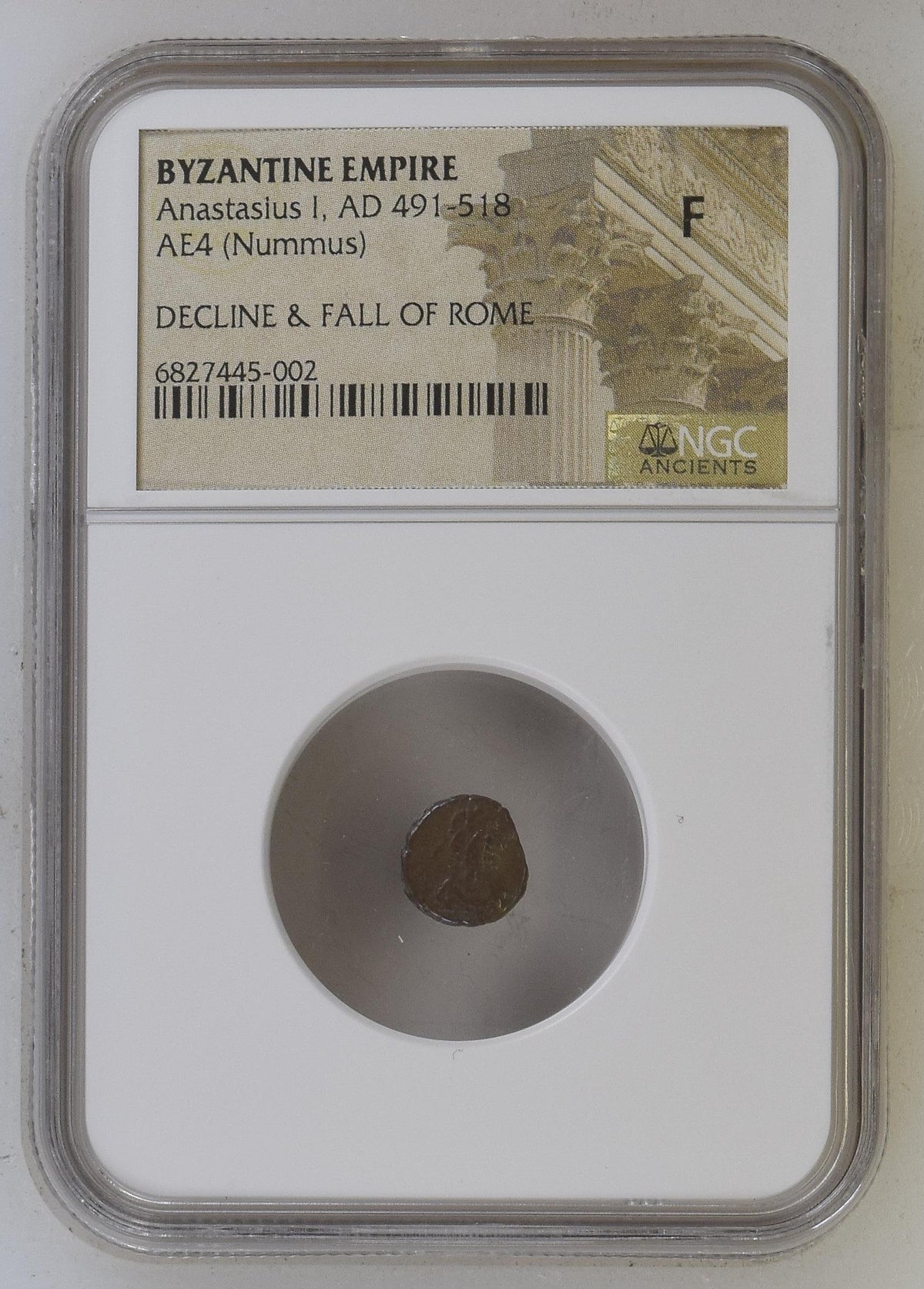Anastasius I (AD 491–518) Byzantine Empire AE4 Nummus NGC F