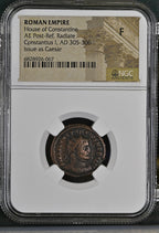 Constantius I (AD 305–306) Roman Empire AE Post-Reform Radiate Caesar NGC F