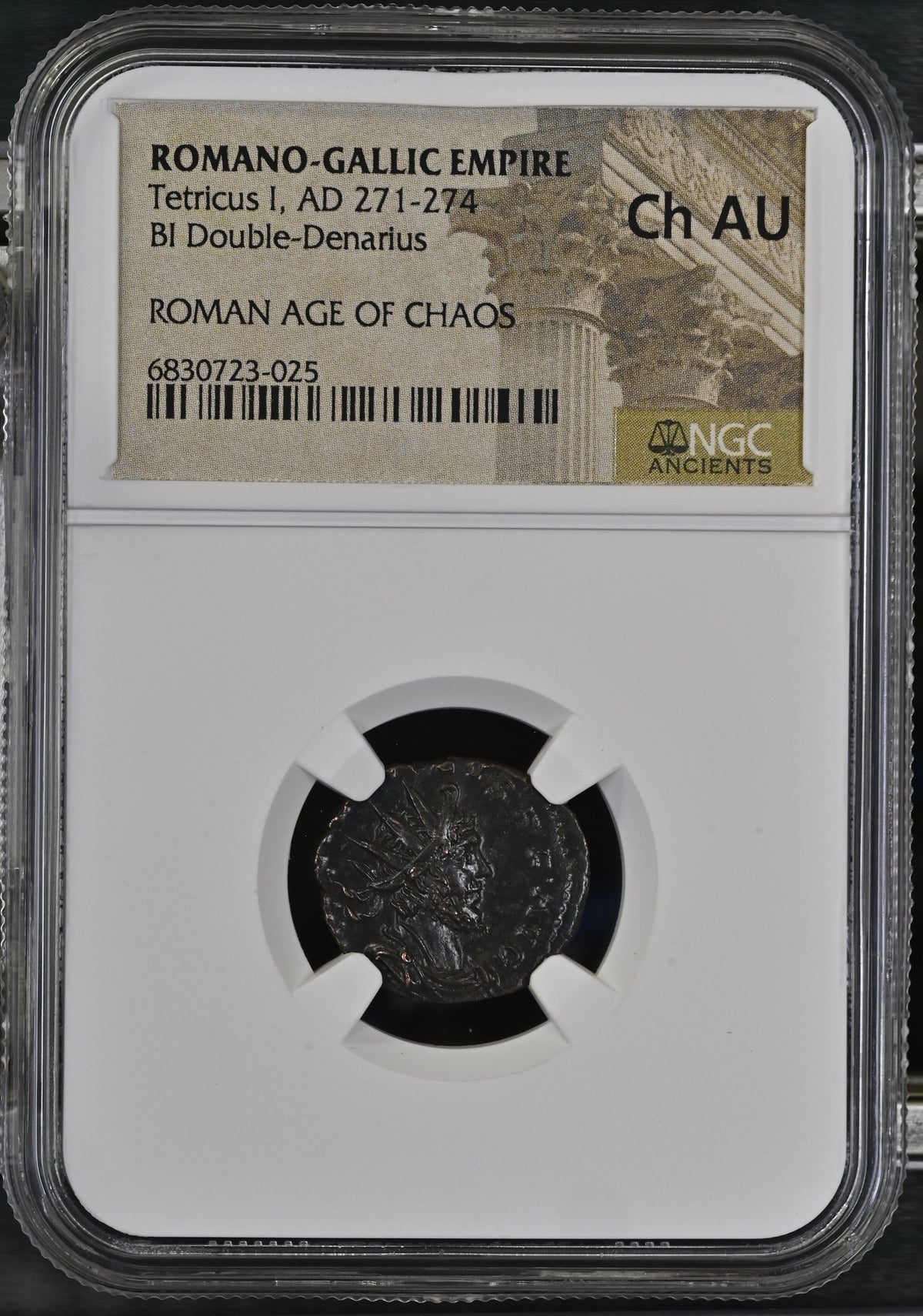 Tetricus I (AD 271–274) Romano-Gallic Empire BI Double-Denarius NGC Ch AU