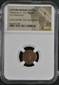Theodosius II (AD 402–450) Eastern Roman Empire AE3 Nummus NGC F