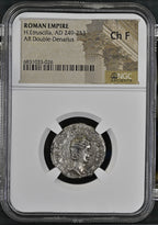 Herennia Etruscilla (AD 249–253) Roman Empire AR Double-Denarius NGC Ch F