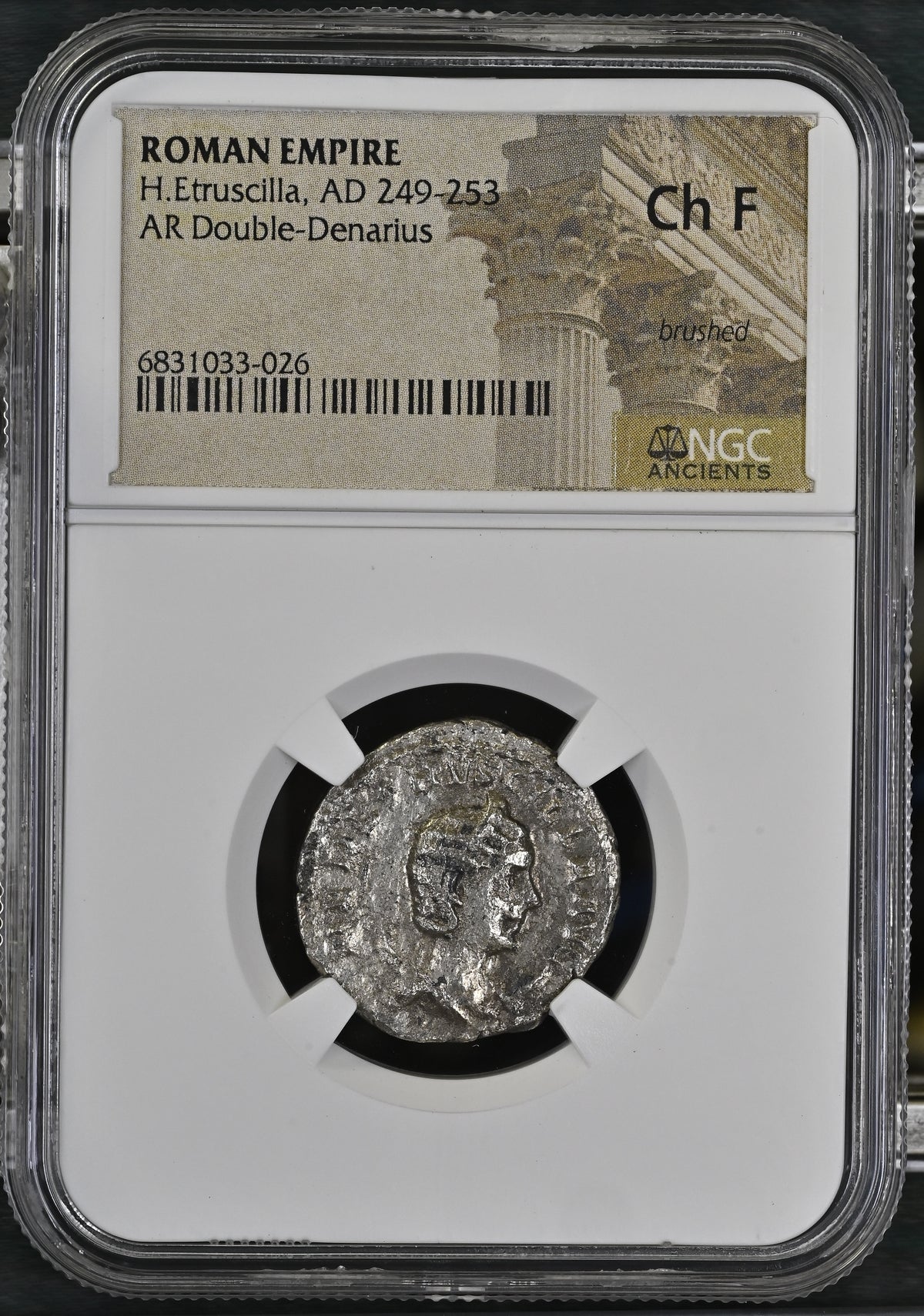 Herennia Etruscilla (AD 249–253) Roman Empire AR Double-Denarius NGC Ch F