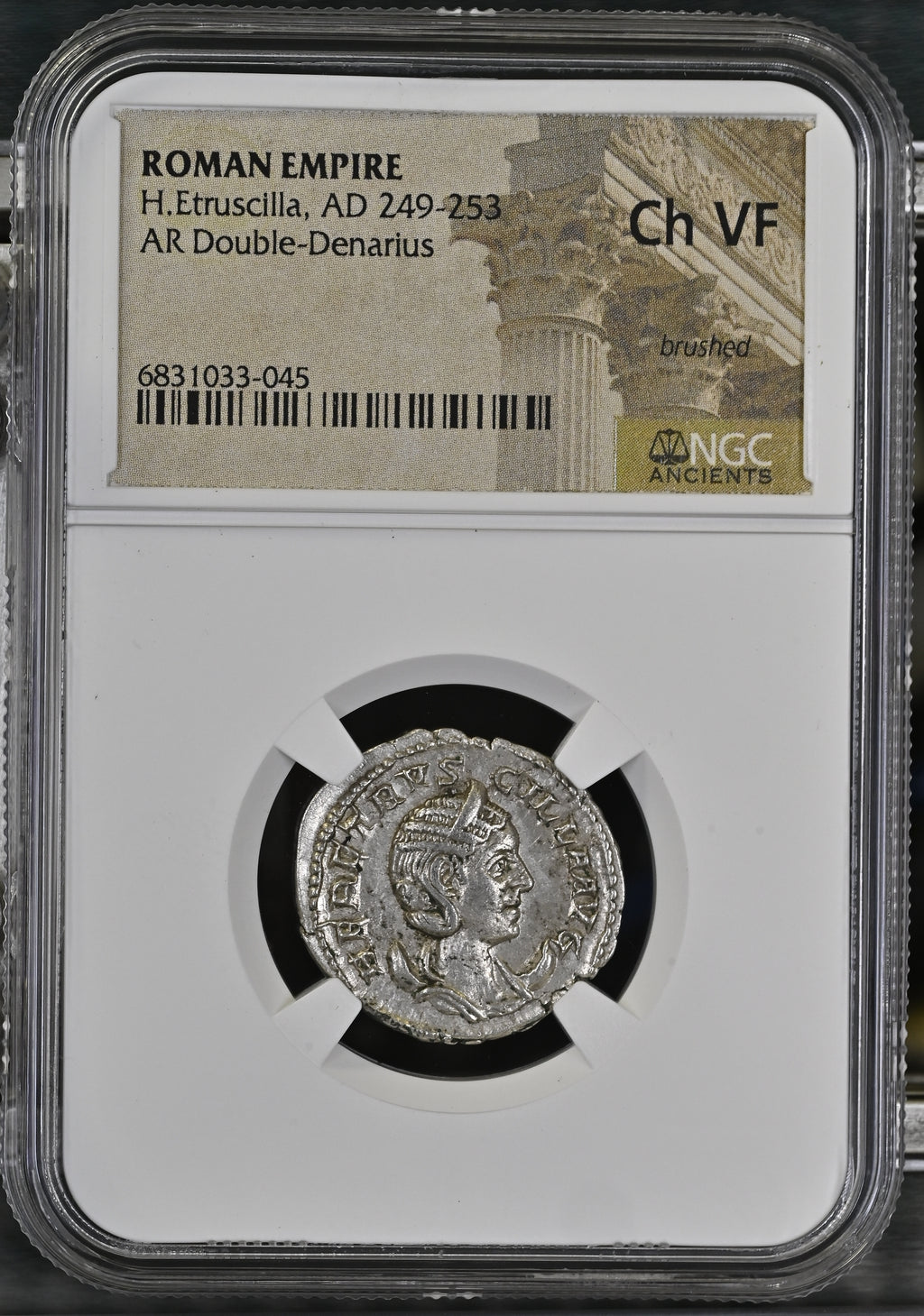 Herennia Etruscilla (AD 249–253) Roman Empire AR Double-Denarius NGC Ch VF