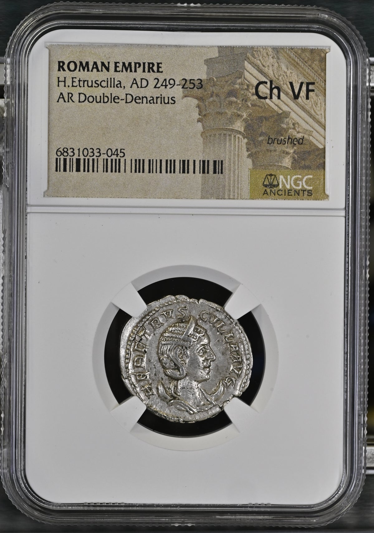 Herennia Etruscilla (AD 249–253) Roman Empire AR Double-Denarius NGC Ch VF