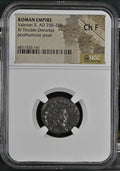 Valerian II (AD 256–258) Roman Empire BI Double-Denarius Posthumous NGC Ch F