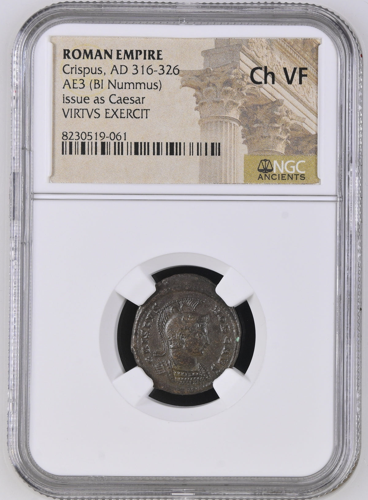 Crispus (AD 316–326) Roman Empire BI Nummus NGC Ch VF