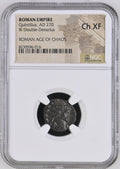 Quintillus AD 270 Roman coin obverse in an NGC holder labeled Ch XF