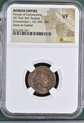 Constantius I (AD 305–306) Roman Empire AE Post-Reform Radiate Caesar NGC VF