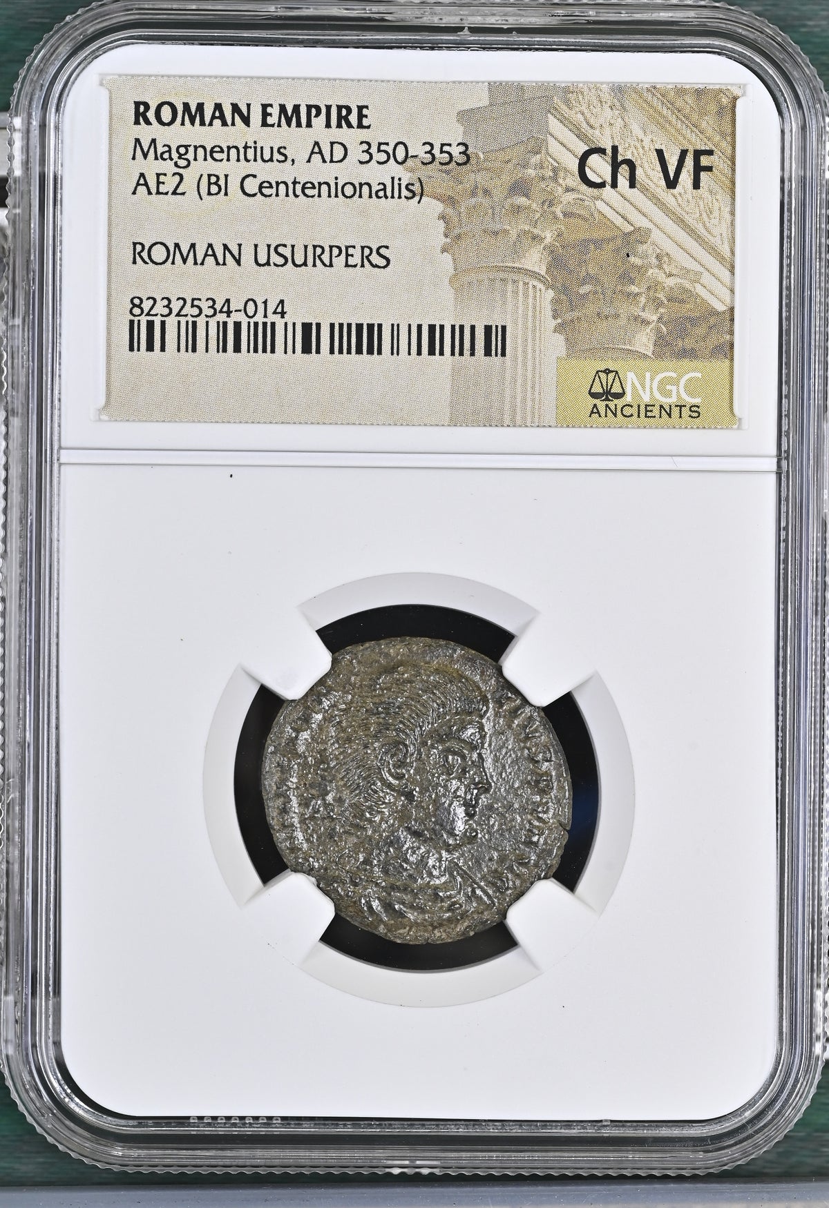 Magnentius (AD 350–353) Roman Empire AE2 BI Centenionalis NGC Ch VF