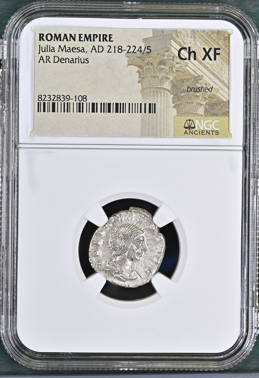Julia Maesa (AD 218–224/5) Roman Empire AR Denarius NGC Ch XF