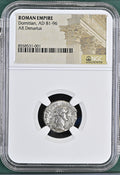 Domitian (AD 81–96) Roman Empire AR Denarius NGC (LG Tier)