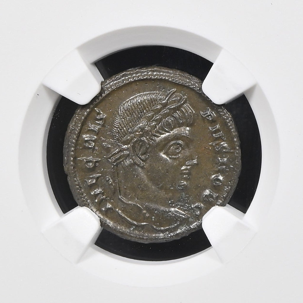 Crispus (AD 316–326) Roman Empire BI Nummus NGC Ch XF