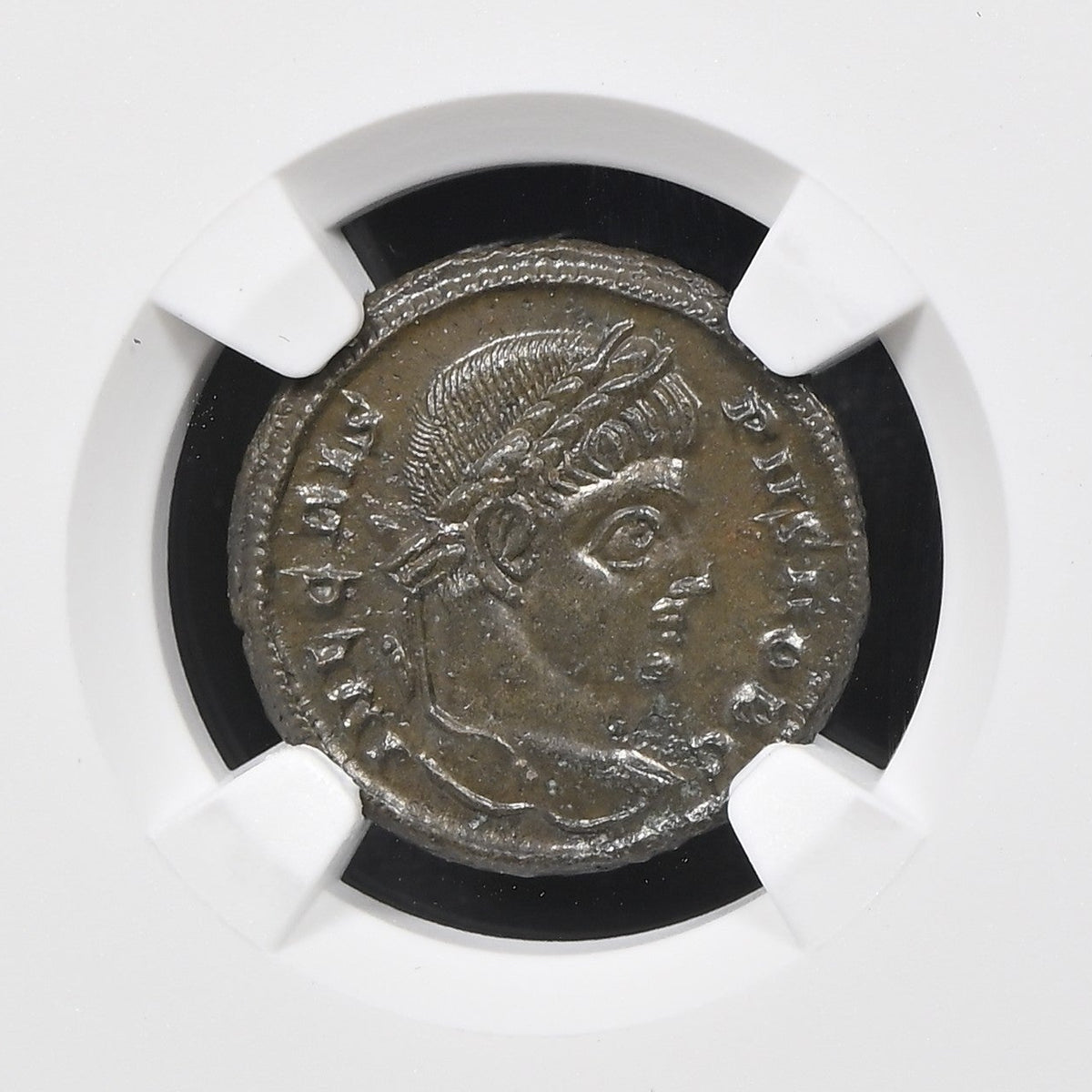 Crispus (AD 316–326) Roman Empire BI Nummus NGC Ch XF