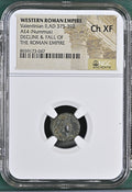 Valentinian II (AD 375–392) Roman Empire AE4 Nummus NGC Ch XF