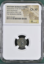 Valentinian II (AD 375–392) Roman Empire AE4 Nummus NGC Ch XF
