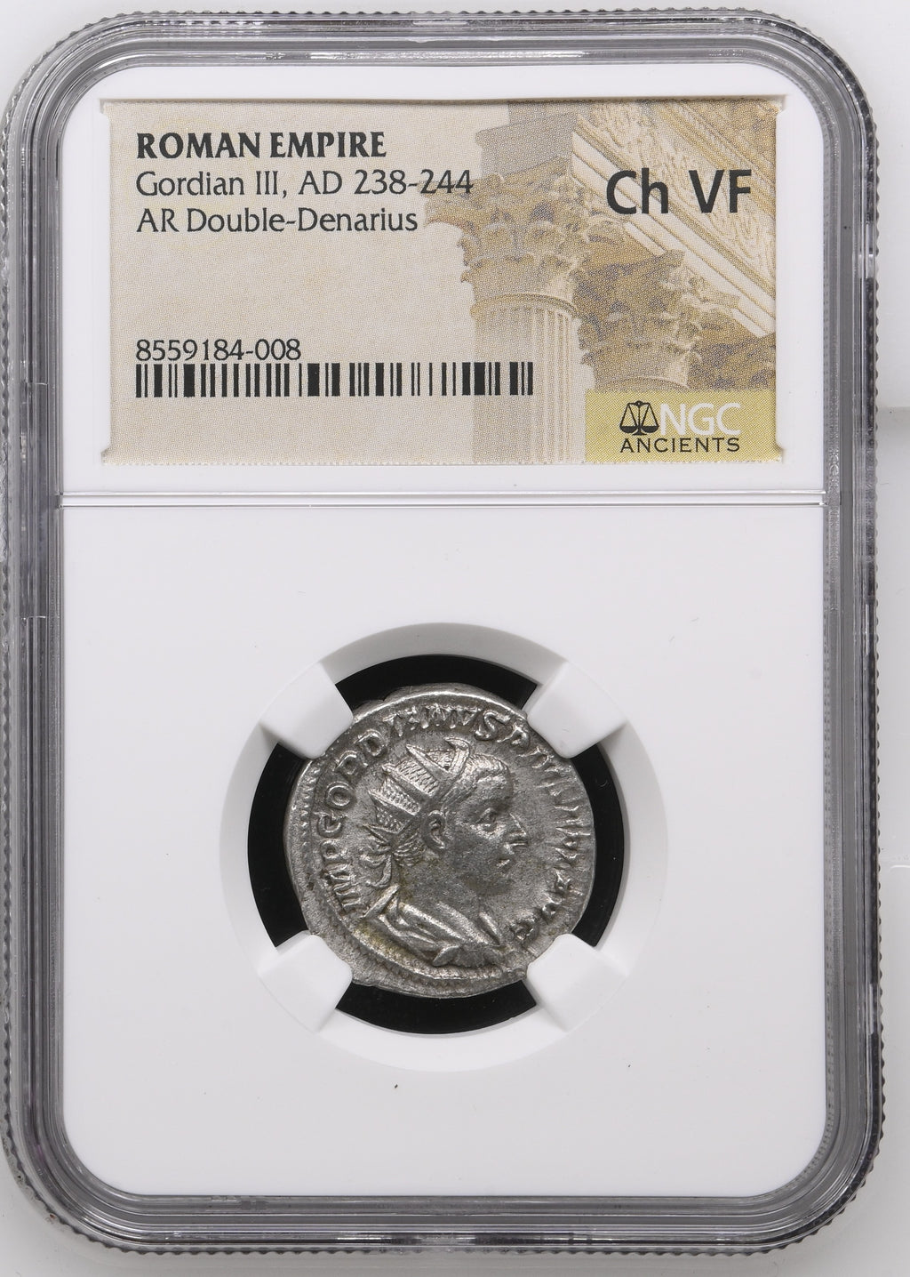 Gordian III (AD 238–244) Roman Empire AR Double-Denarius NGC Ch VF