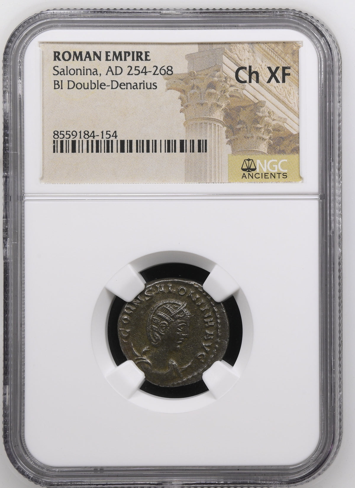 Salonina (AD 254–268) Roman Empire BI Double-Denarius NGC Ch XF