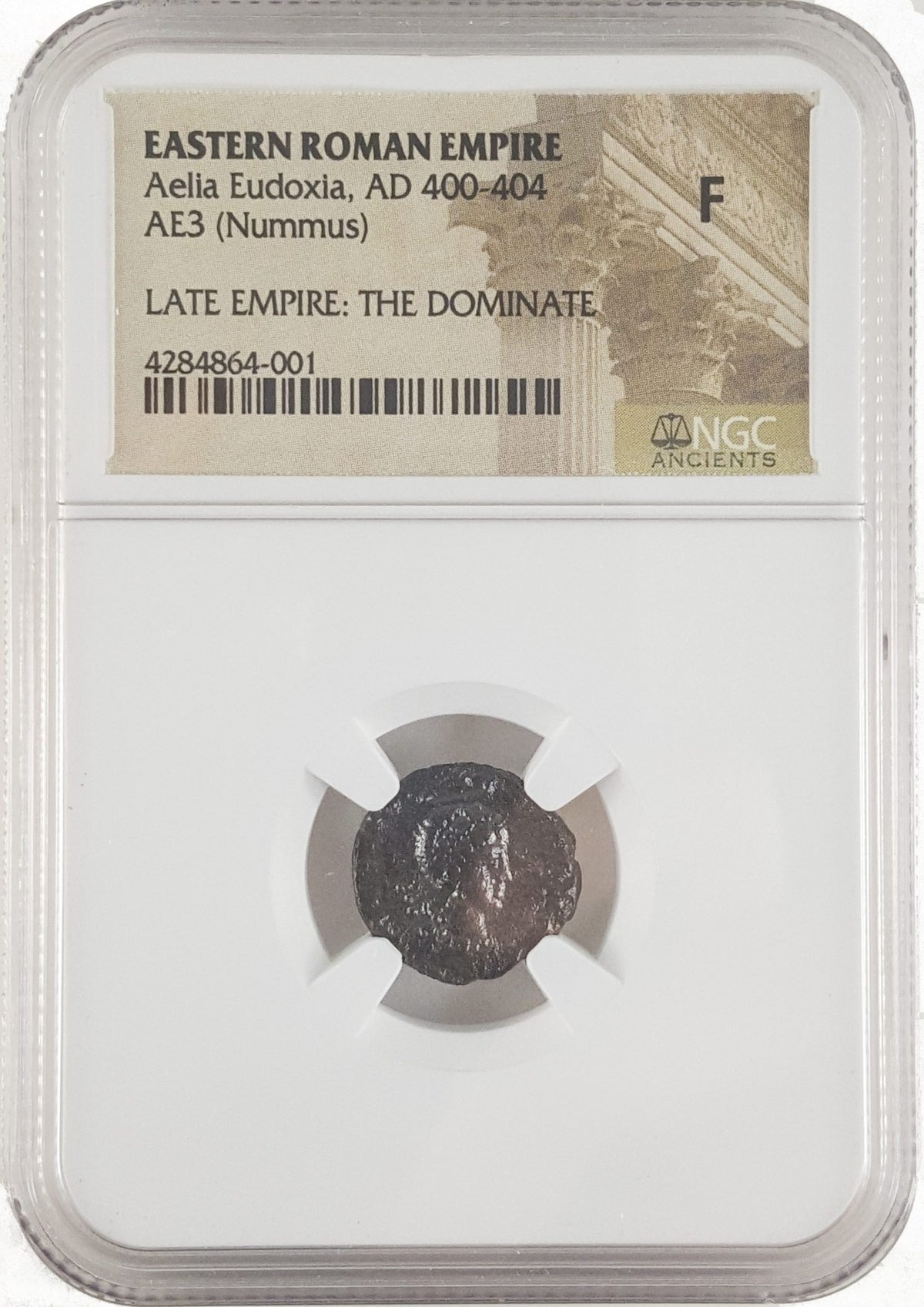 Aelia Eudoxia AE3 Nummus AD 400-404 NGC F Ancient Roman Coin — image 4